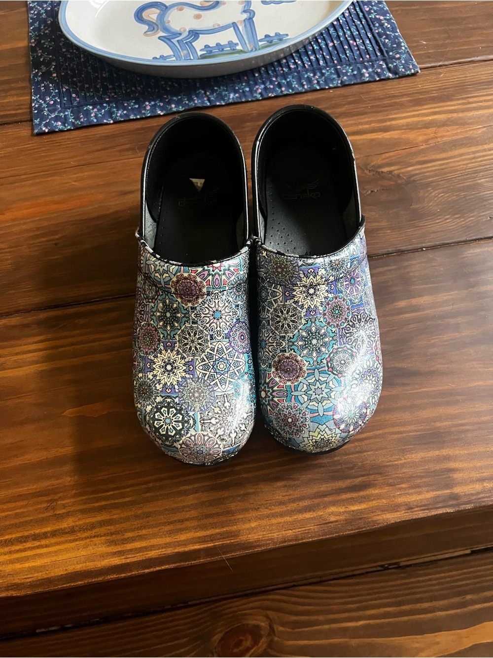 Patterned Dansko clogs